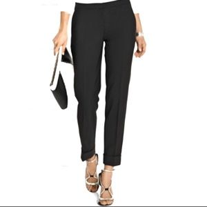 Theory Jin Wool Blend Cropped Black Pants